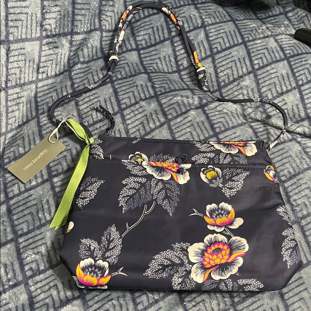 NWT Vera Bradley Navy Floral Original Hipster Bag